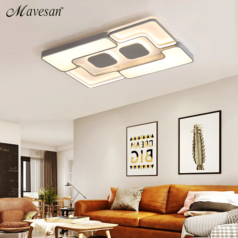 LED ceiling lights White/Grey body Modern living room for bedroom support 110V and 220V Remote control led lamps