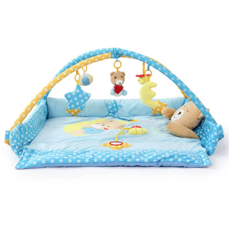 

Carton Bear Baby Activity Mat Mobile Crib Multifunction Educational Carpet Toy with Rack Soft Musical Baby Gum Play Mat