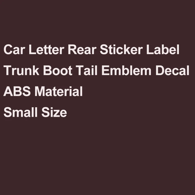 Оригинальная декоративная наклейка эмблема с буквами на багажник автомобиля