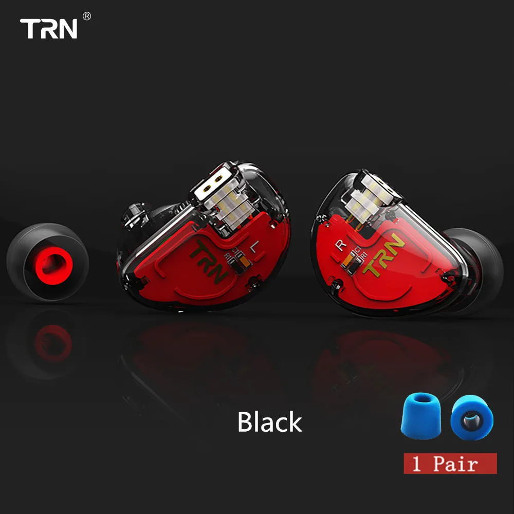 TRN V30 2BA+ 1DD тройной Гибридный Драйвер бас в ухо наушники HIFI Monito спортивные наушники 2Pin съемный кабель AS10 \ T2 \ V80 \ V10 \ IE80 - Цвет: black no mic ET