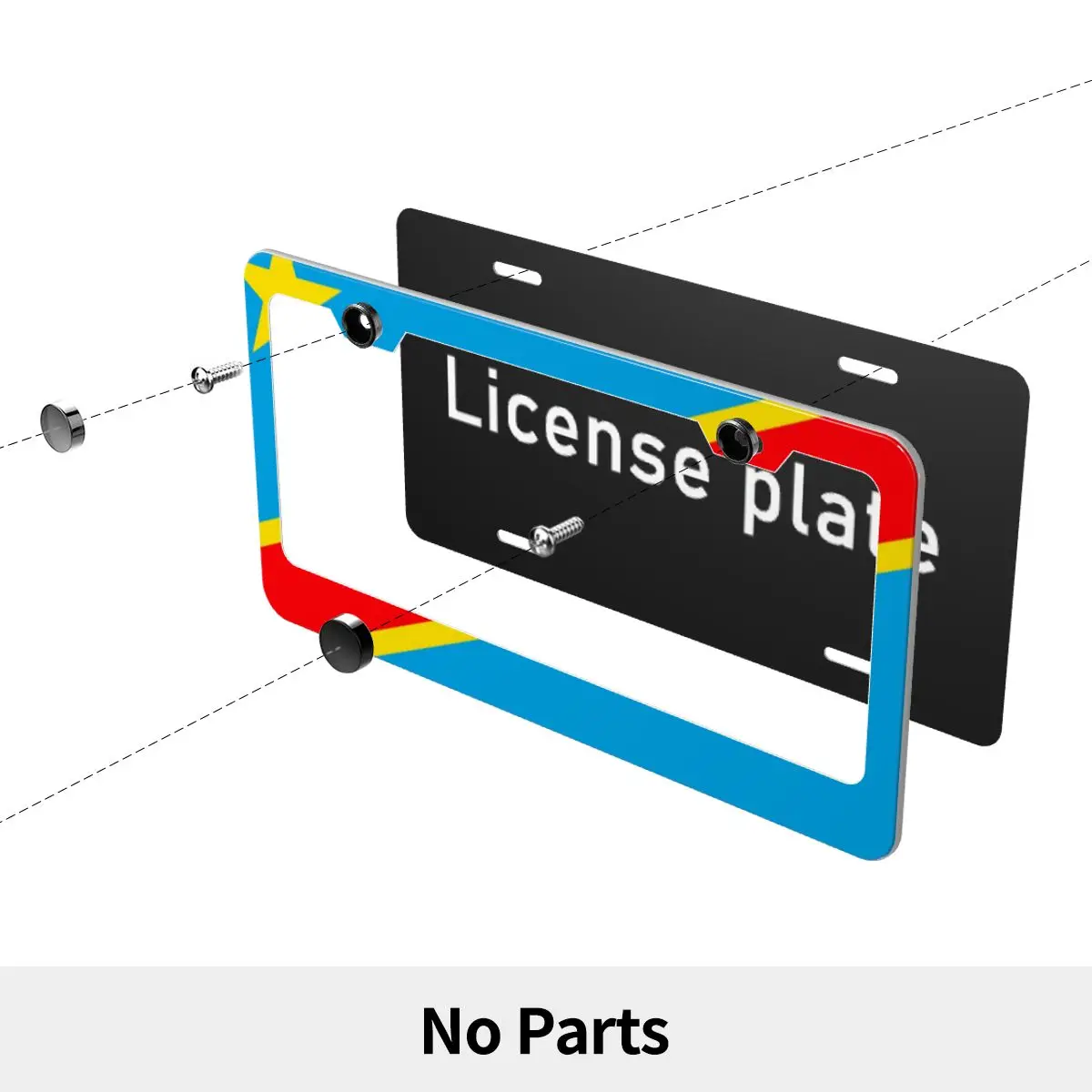 

Congo Metal License plate frame Pattern decoration 16cmX31.3cm