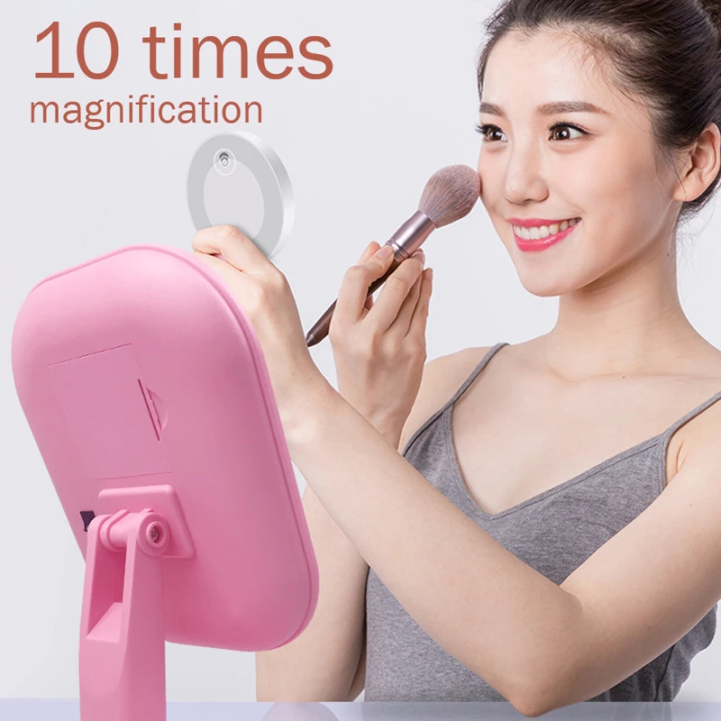 LED Touch Screen Luxury Makeup Mirror With 20 Lights with 10X Magnifying Miroir 180 Degree Adjustable Table MakeUp | Красота и