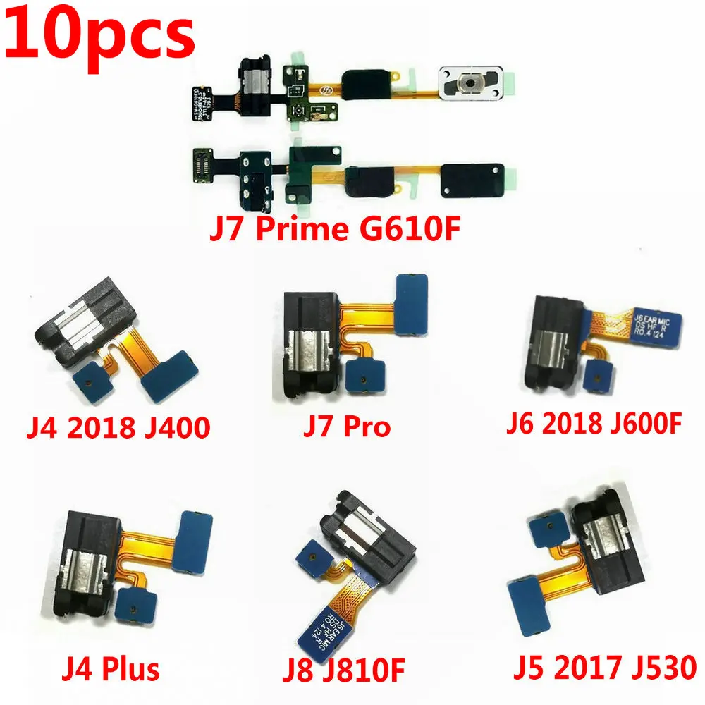 

10pcs Earphone Headphone Audio Jack Flex Cable For Samsung J3 J5 J7 2017 A520 A720 J7 Prime G610F J700F J710F J4 2018 J400 Plus