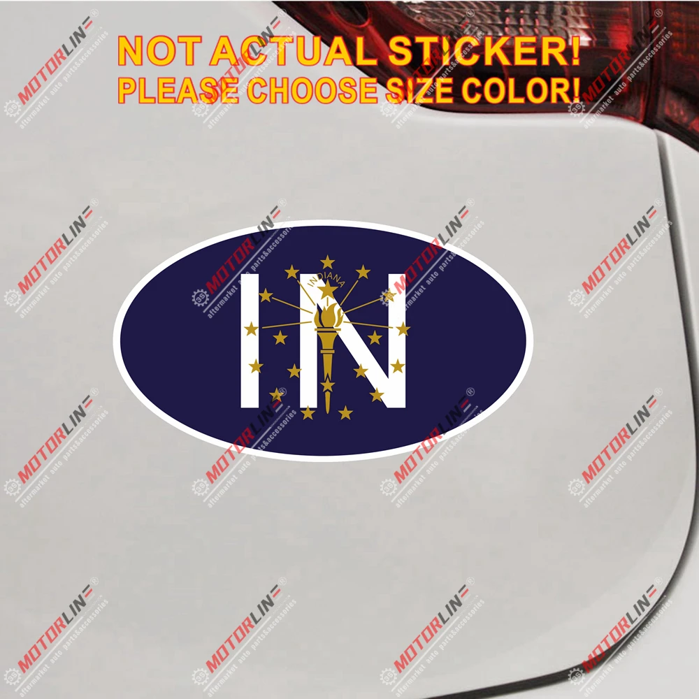 Флаг Штата Индиана овальная наклейка автомобильная виниловая Светоотражающая