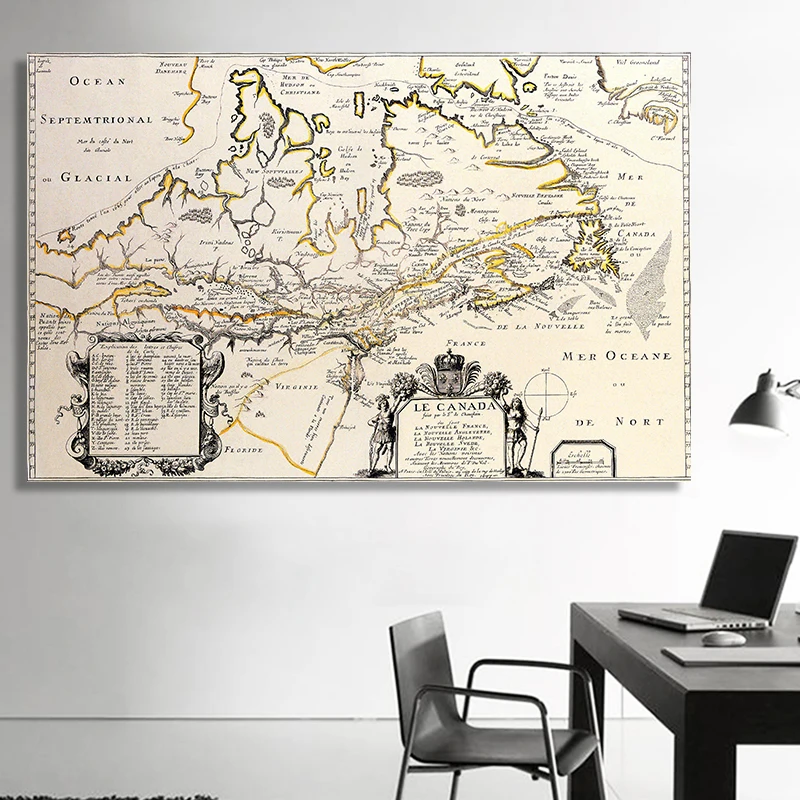 Старинная карта ретро и Ностальгический мир плакат-карта печать Картина на