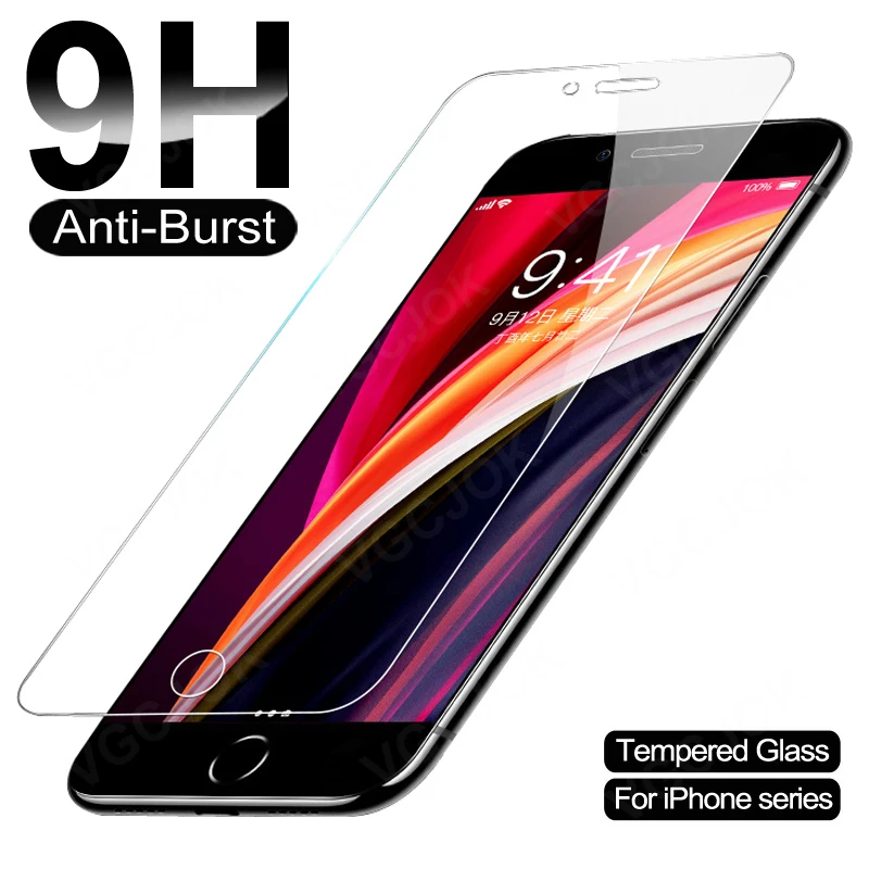 

9H Anti-Burst Tempered Glass For iPhone 7 8 6 6S Plus Screen Protector Glas On iPhone 5 5C SE 5S 2020 Full Cover Protective Film