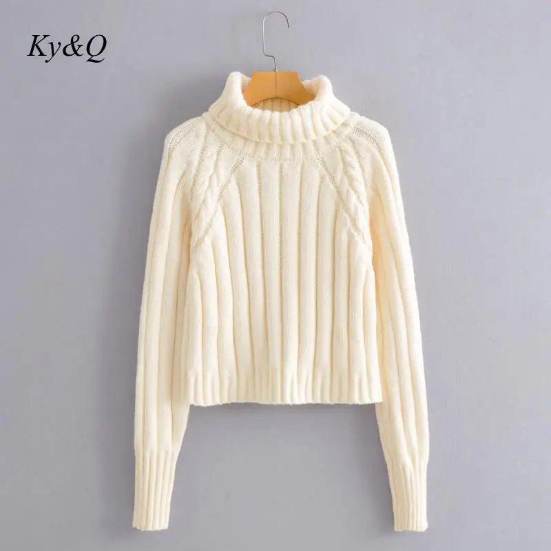 

2020 Autumn European Brand Design Simple Style Women's New High-Neck Bottoming Short Knitted Sweater Women Leisure Women Top