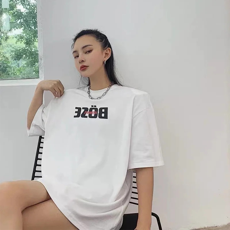 

22SS BOSE Letter Printing Pure Cotton EU Size Vetements T Shirts Men Women High Street Summer Haikyuu Hippie Clothes Jaqueta