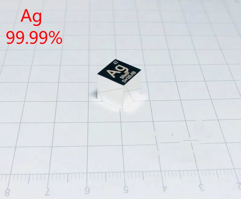 

1 шт., серебряный кубик для стола, 99.9% серебра, 10 мм