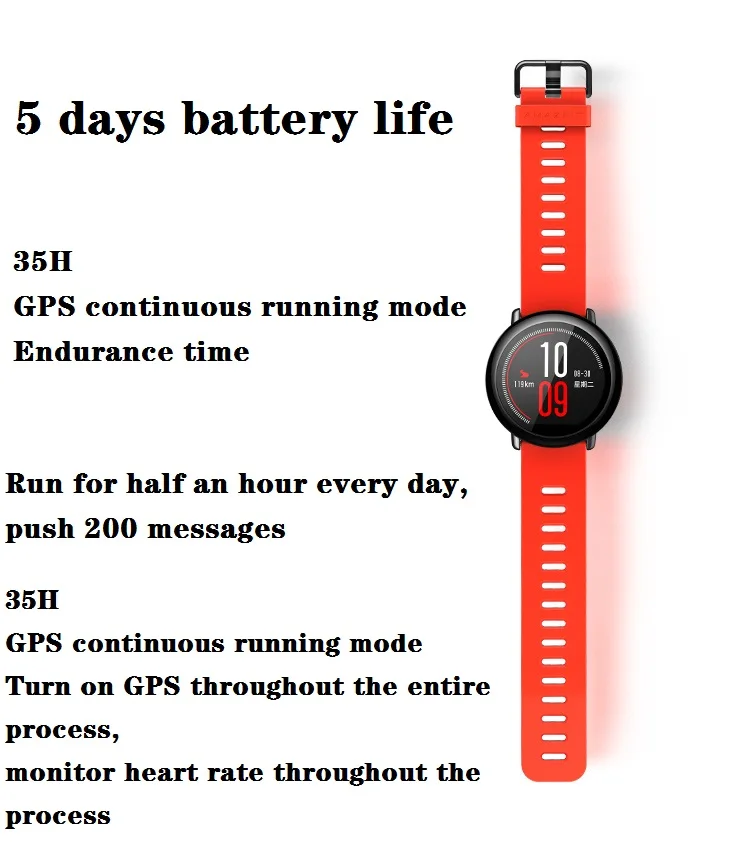 Amazfit Pace Champion GPS+GLONASS Information Push Heart Rate Intellingent Monitor For Android 10 Chinese Retail Box Global ROM |