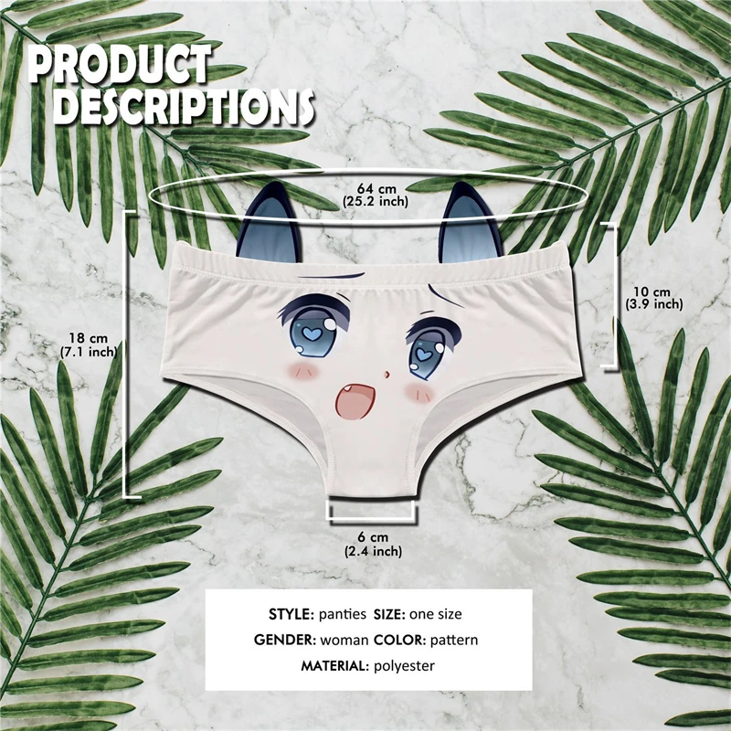 Трусы женские шелковые эластичные с принтом в виде кошки | Женская одежда