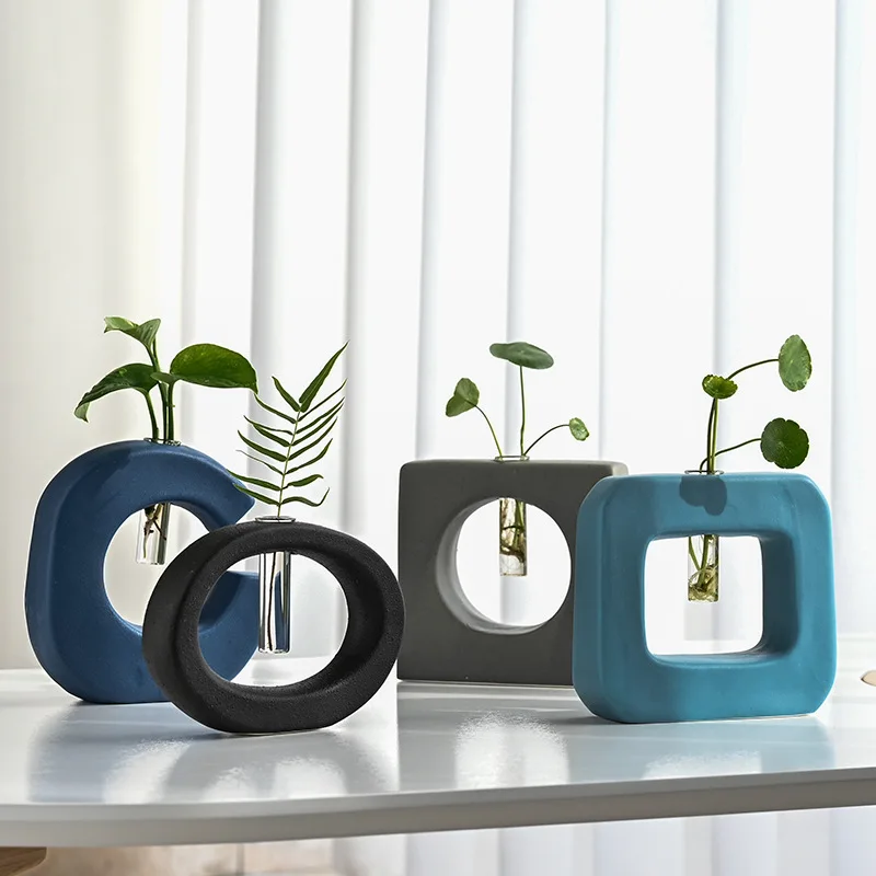 

Ceramic Hydroponic Flowerpot Decorative Vase Nordic Glass Decoration Creative