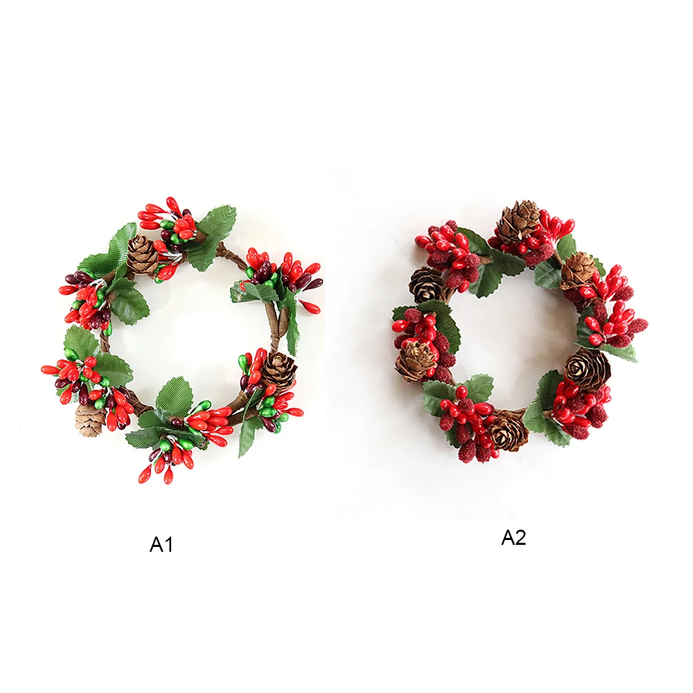 

Diy Christmas Wreath Idyllic Handmade Wreath Creative Home Wax Table Decoration Red And Green Inner Diameter About 7cm