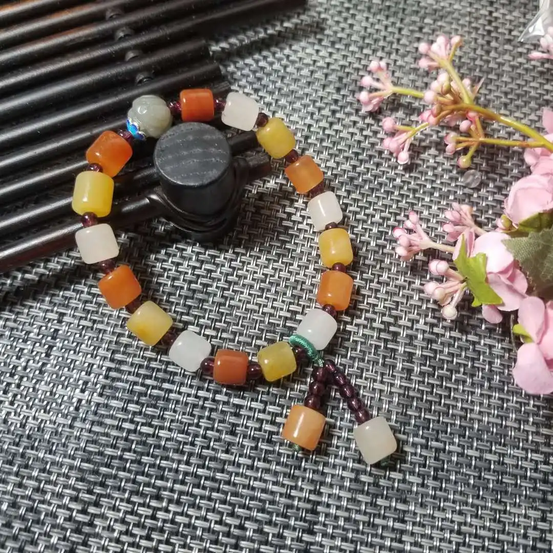 

Браслет с натуральными нефритовыми бусинами, цветной резной браслет для женщин, браслет с нефритовыми бусинами, браслеты с драгоценными камнями для женщин 8 мм