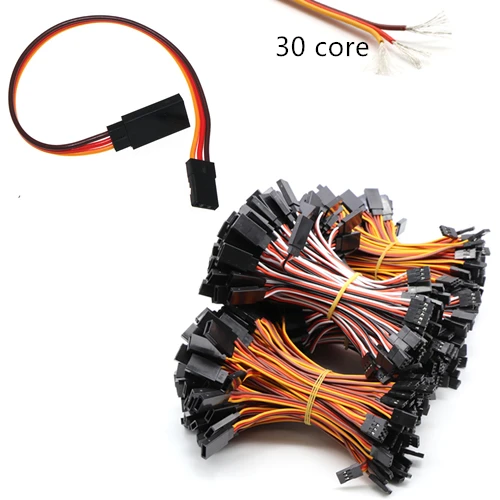 

100Pcs 60cm 3Ways 30 Core Filaments Parallel Joint DuPont Wire Extension Leads For Airplane Model Serve Motor Brown-Red-Orange