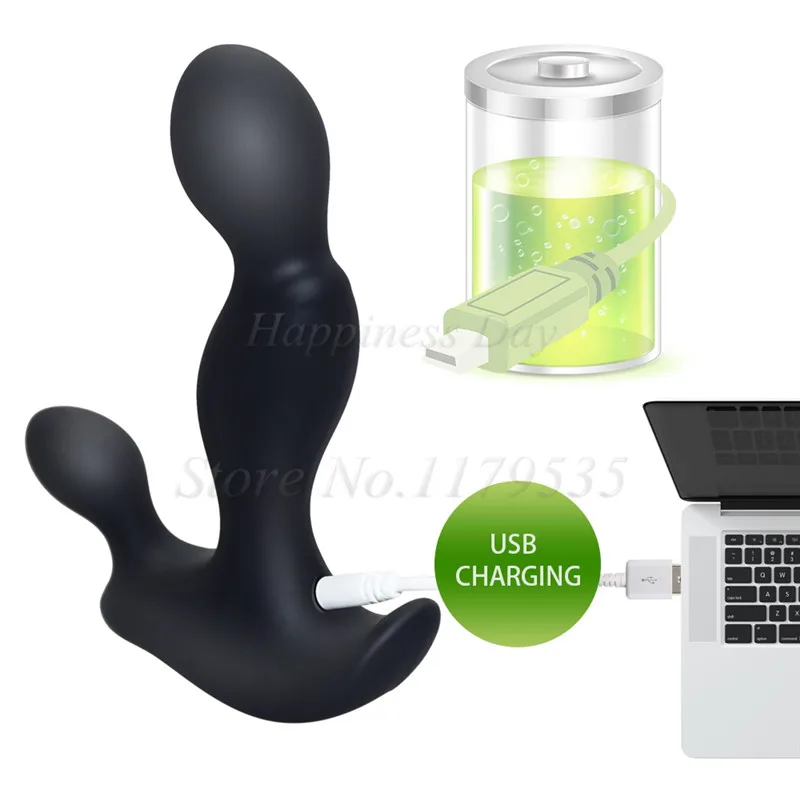 Массажер-вибратор для простаты анальная пробка водонепроницаемая с мощным