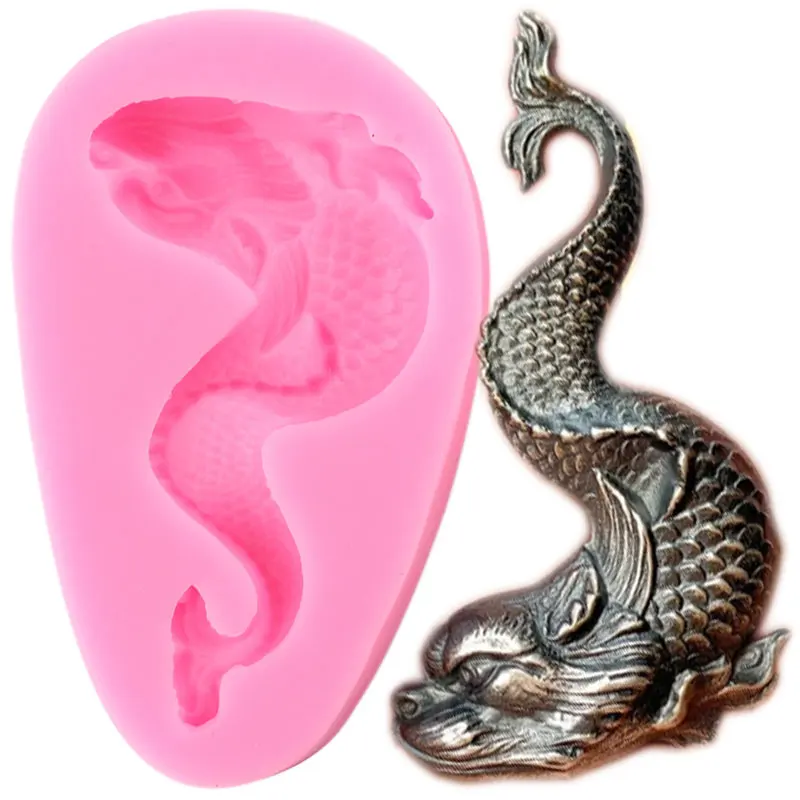 Силиконовые формы в виде рыбы дракона инструменты для украшения торта форма