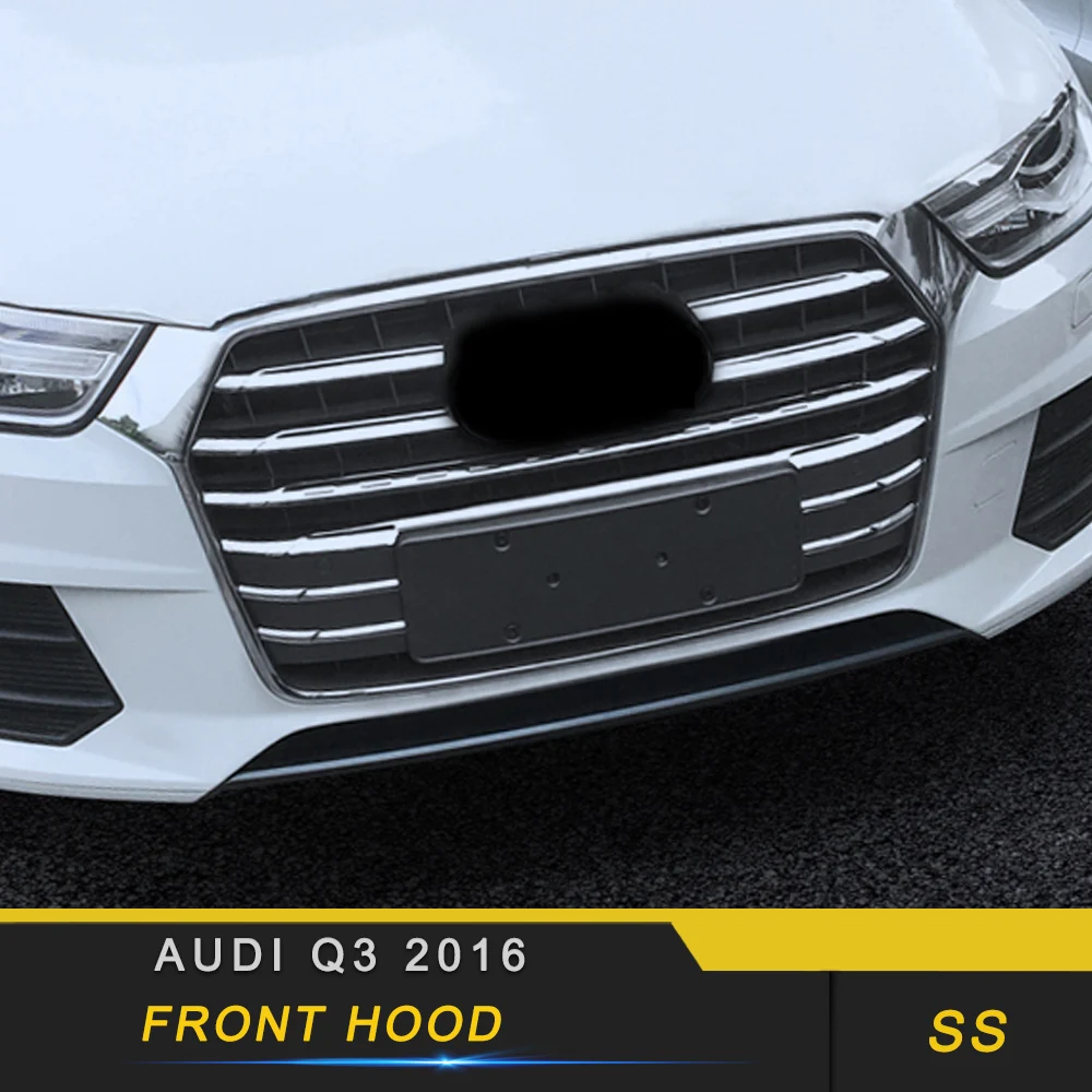 Для Audi Q3 8U автомобильный Стайлинг передний капот средний бампер Решетки Решетка наклейка накладка внешний аксессуар