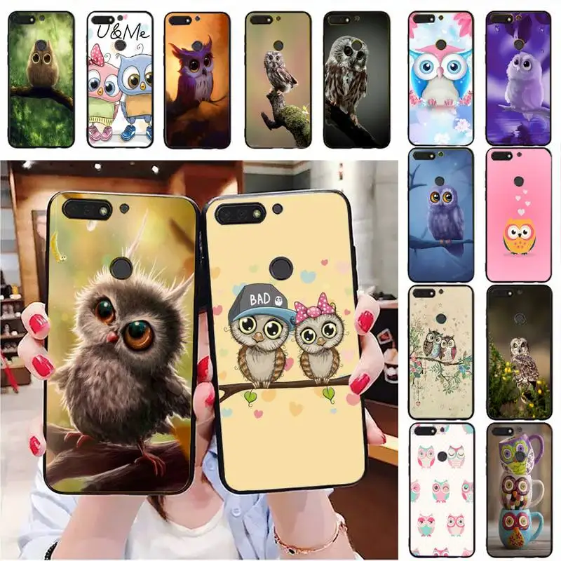 

Cute cartoon Owl Phone Case For Huawei Honor 7A 8X 9 10 20lite 10i 20i 7C 8C 5A 8A Honor Play 9X pro Mate 20 lite