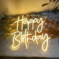 happy birthday neon lights birthday party sign led night light home room wall decorationparty event decor
