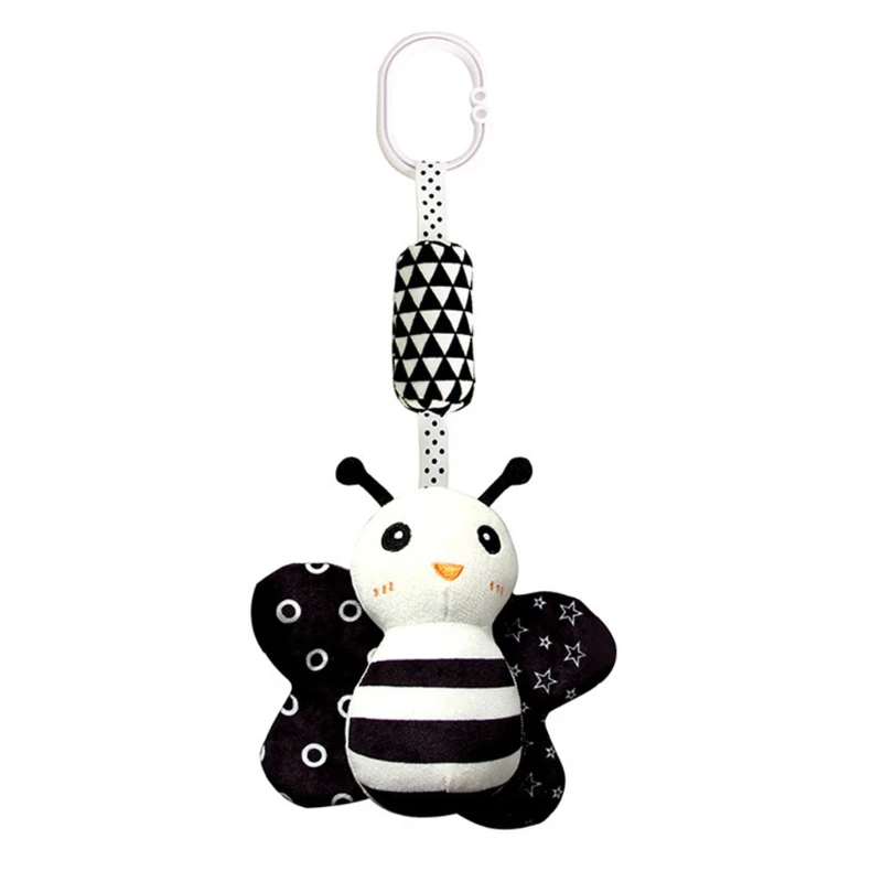 

Cartoon Animal Stuffed Hanging Rattle Toy with Wind Chimes Baby Crib Plush Toys 3XUC