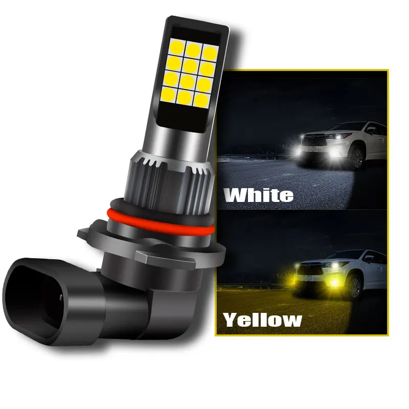 

2Pcs Led Car Fog Light High Quality 9005 Type 12V White/Yellow Light Super Bright Fog Lamp Bulb Work Car Front And Rear Lights