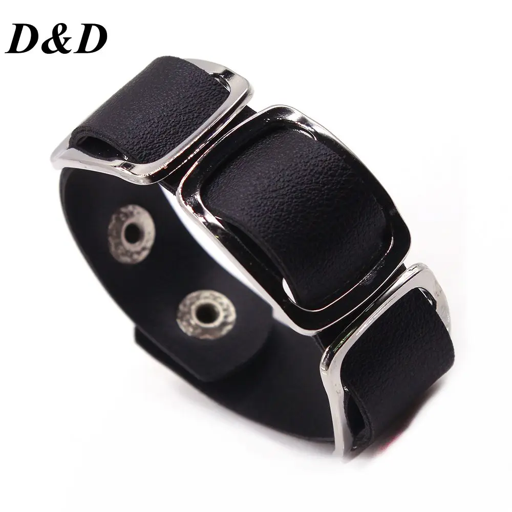 D&D wrap leather bangle charm leather bracelet with simulated beads 3 layer women jewelry gift in mat silver color