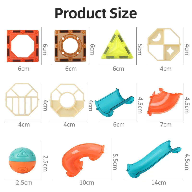 

Magnetic Sheet Building Block Designer Magnet Maze Race Run Ball Marble Track Funnel Slide Brick Education DIY Toys For Children