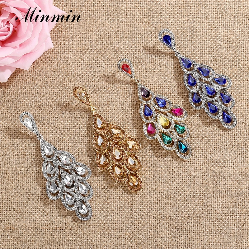 Великолепные большие висячие серьги Minmin модные свадебные ювелирные изделия для
