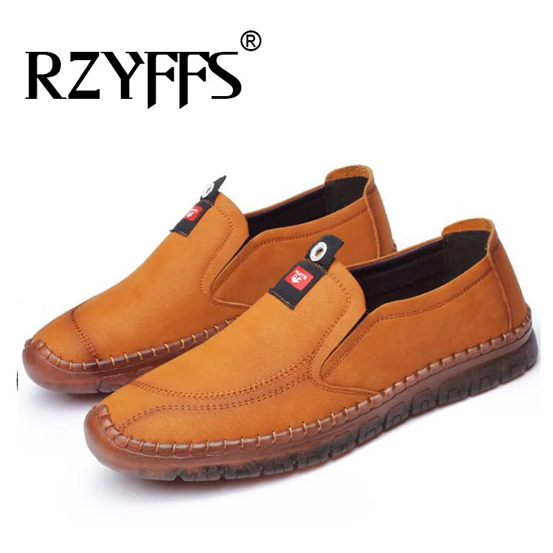 

brand New men's casual Flats handmade shoes men Casual Genuine Leather flats driving loafers boat shoes A52-67