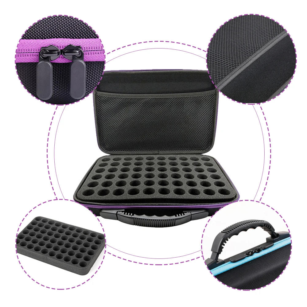 

60 Slots Essential Oil Case Storage Bags Storage Case Portable Travel Essential Oil Bottle Oil Box Bottle Organizer