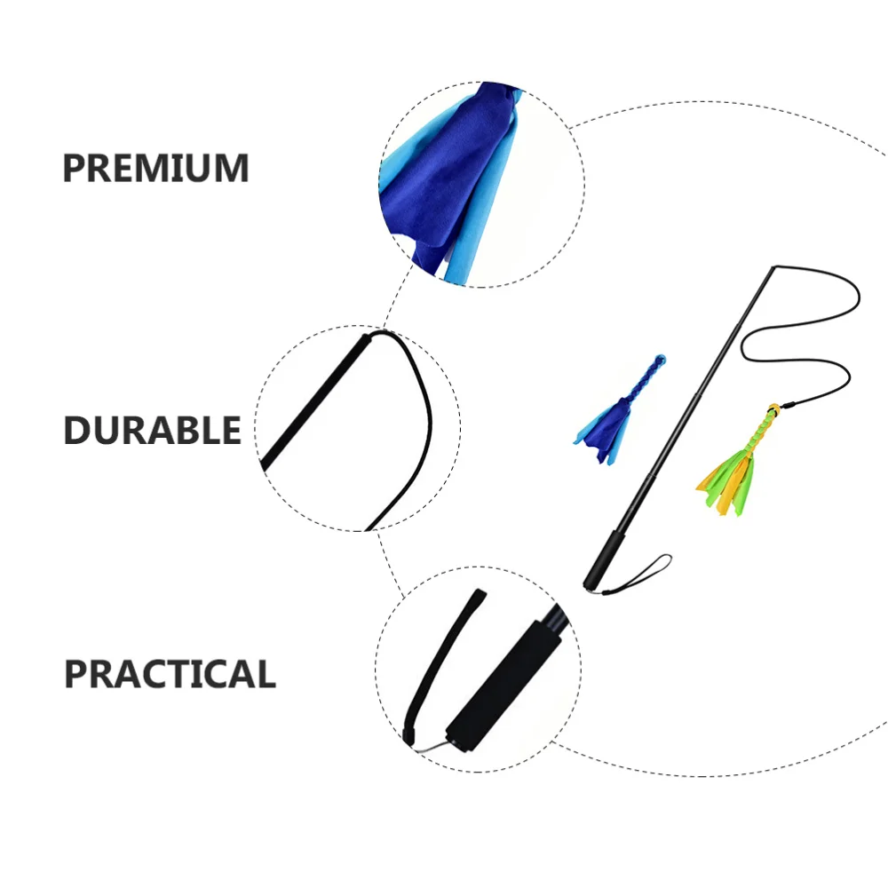 

1Set Retractable Dog Teaser Pole Puppy Trainer Dog Tease Pet Training Stick