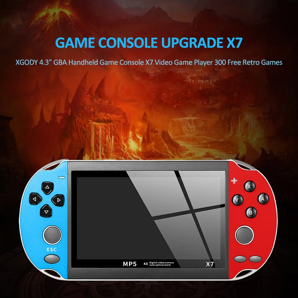 4 3 дюймов для GBA портативная игровая консоль X7 Видео игровой плеер 300 бесплатных