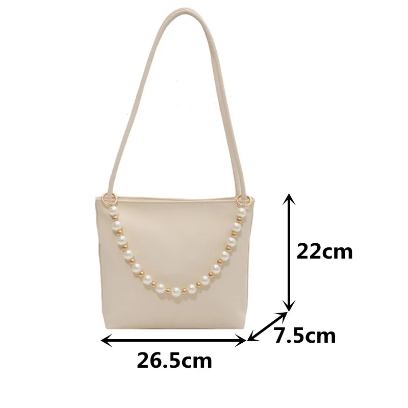 

Yellow Soft Shoulder Bags for Women High Quality Nylon Female Tote Bag Hot Sale Designer Handbag Pearl Chian Ladies Shopper Bag