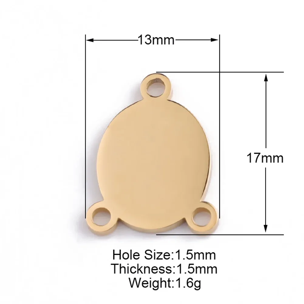 Круглые Подвески из нержавеющей стали с тремя отверстиями 5 шт./лот пустые