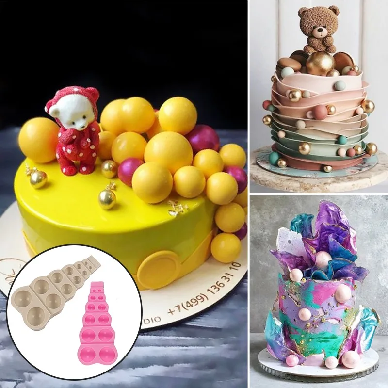 

Silicone Cake Model Chocolate Fudge Mold Large Small Multi Size Pearl Ball Shape DIY Baking Kitchen Baking Cake Decoration Tools