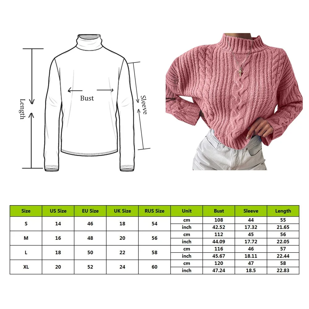 

Knitted Turtleneck Sweater Women Autumn Ladies Solid Pullover Sweater Korean Style Female Long Sleeve Knit Jumpers Femme