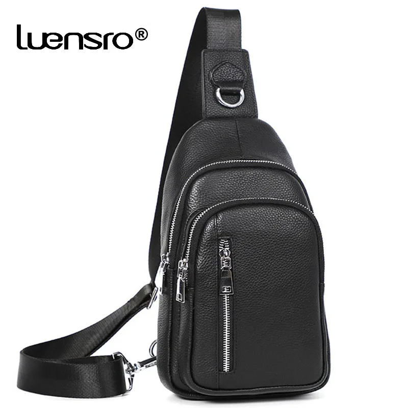 

Small Shoulder Bag Pack Genuine Leather Men Messenger Bags Male Waterproof Sling Chest Bag 2021 New Bagpack Male Cross Body Bags