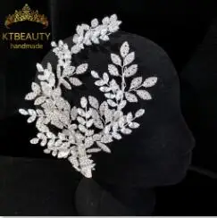 Silver Left one Новинка, стразы, серебро/золото, кристалл+ циркониевые цветы, ручная работа, ободок для волос, королевская Свадебная повязка, корона, аксессуары для женщин, ювелирное изделие - Окраска металла: Silver Left one