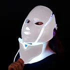Электрическая светодиодная маска для лица и шеи, прибор для световой терапии, омоложения кожи, 7 цветов