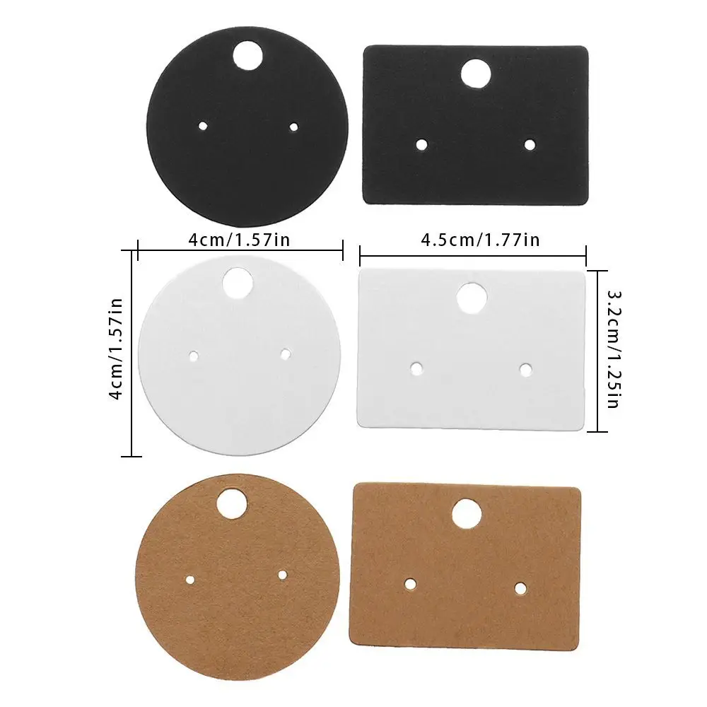 

100pcs Black Kraft Paper Blank Earring Display Earring Display Cards Label Card Holder Tags 45cm Diameter Round