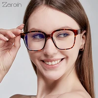 fashion square glasses frame women men anti blue light oversized eyewear optical spectacle goggles leopard eyeglass