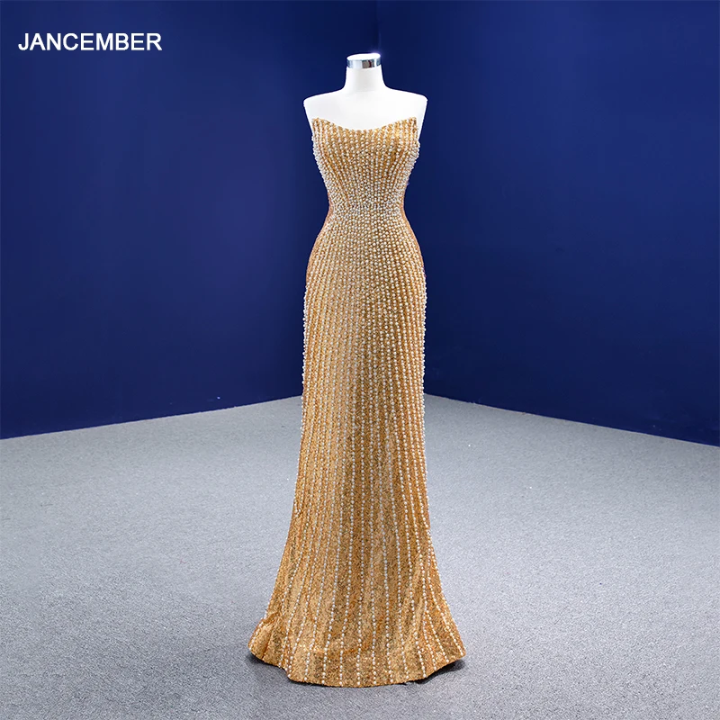 RSM67373 низкая цена доставка полная жемчуга Русалка вечернее платье милый воротник