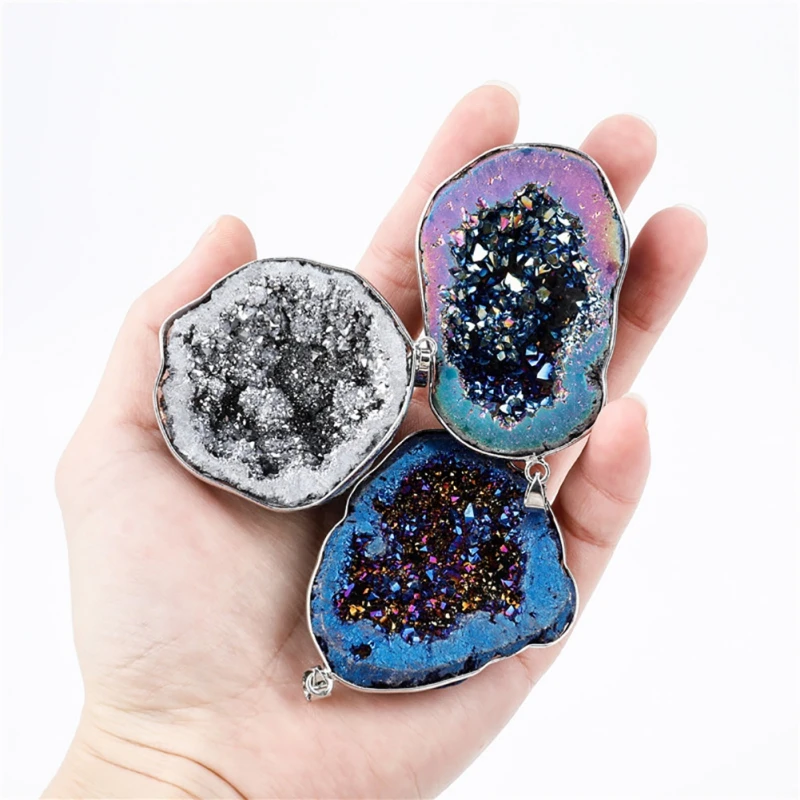 

Top Natural Crystal Stone Electroplated Agate Stone Lucky Crystal Stone Crystal Jewelry Home Decoration