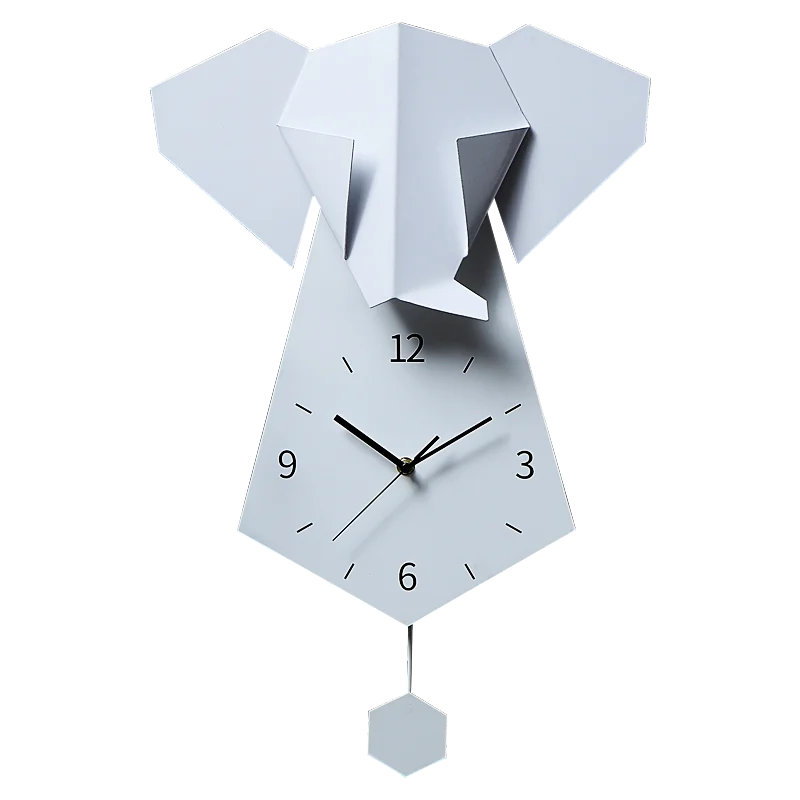 Большие настенные часы креативные объемные художественные в виде слона