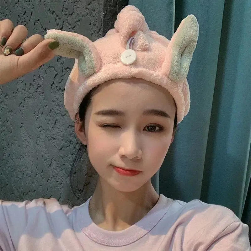 

Cartoon rabbit ears hair dryer quick-drying towel bath towel hat quick hat turban dry ladies household hair towel bath tool
