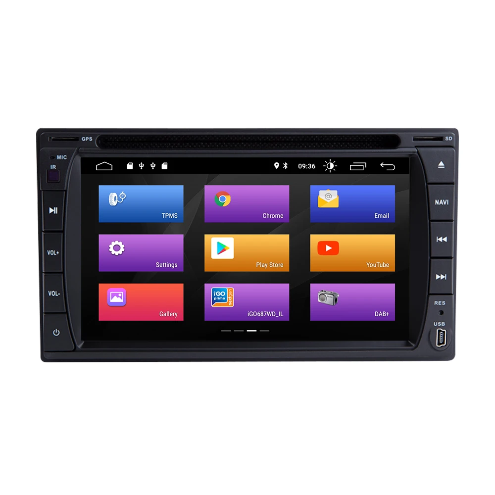 Josmile Универсальный Авторадио 2 Din Android 9,0 автомобильный мультимедийный плеер DVD gps навигация магнитофон стерео головное устройство 173 мм* 98 мм