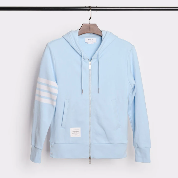 Мужская/Женская толстовка с капюшоном TB THOM синяя хлопковая куртка повседневный