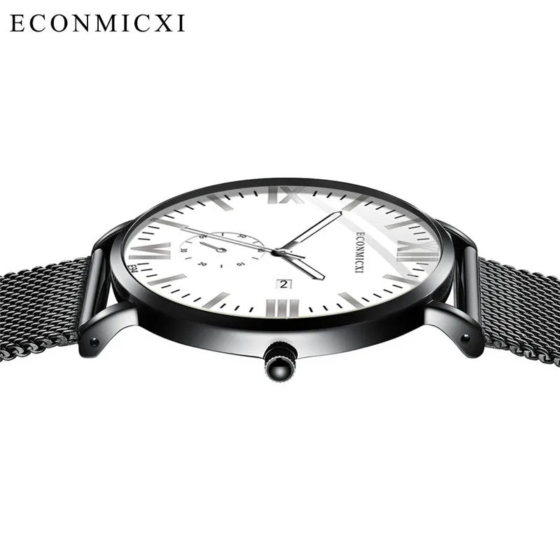 Простые мужские часы Роскошные сплав ремешок римская цифра календарь деловые