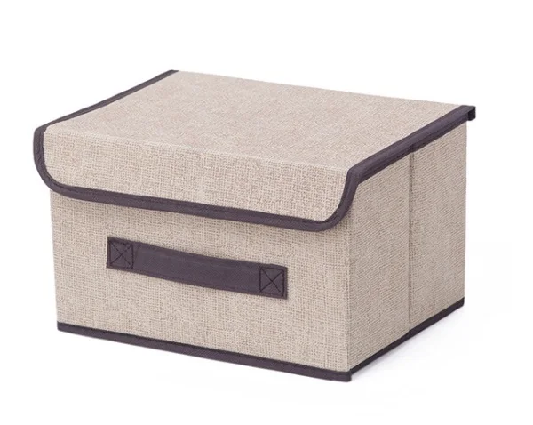 25x19x16 Beige Тканевый складной контейнер-органайзер с ручками для ящика, детской комнаты, шкафа, офиса, дома - Цвет: 25x19x16 Beige